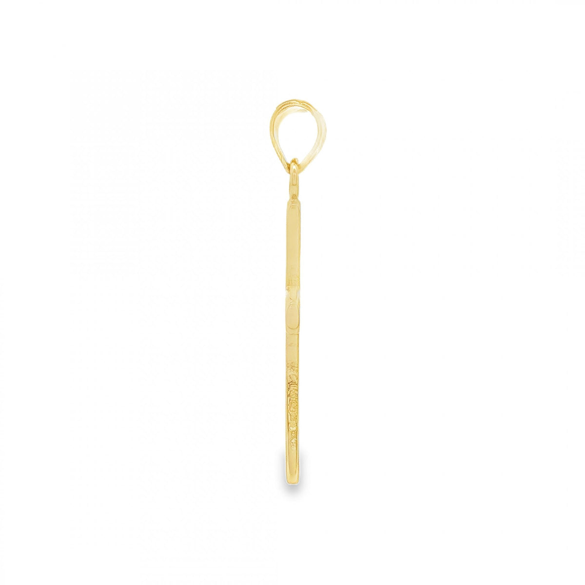 9ct Yellow Gold Plain Cross Pendant - 14x26x1mm - 1.3g