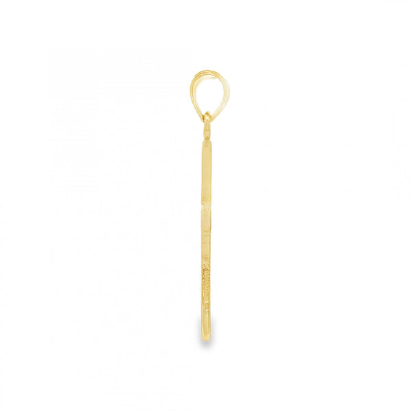 9ct Yellow Gold Plain Cross Pendant - 14x26x1mm - 1.3g