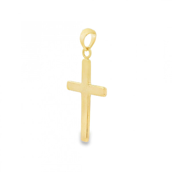 9ct Yellow Gold Plain Cross Pendant - 14x26x1mm - 1.3g