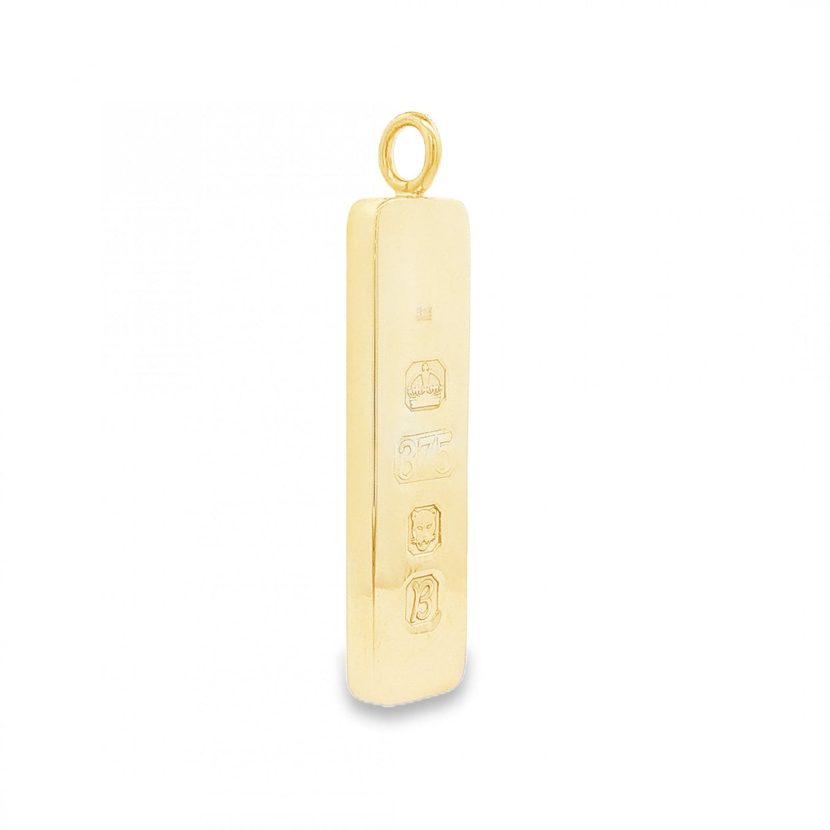 9ct Yellow Gold Plain Ingot Pendant - 12x52x4mm - 23.4g