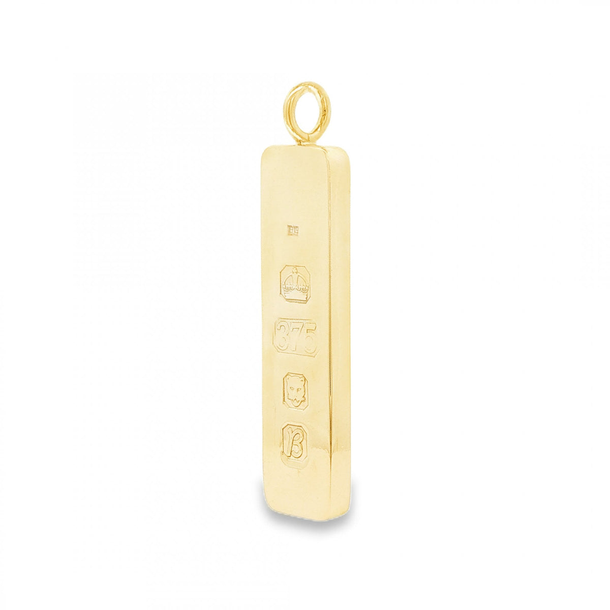 9ct Yellow Gold Plain Ingot Pendant - 12x52x4mm - 23.4g