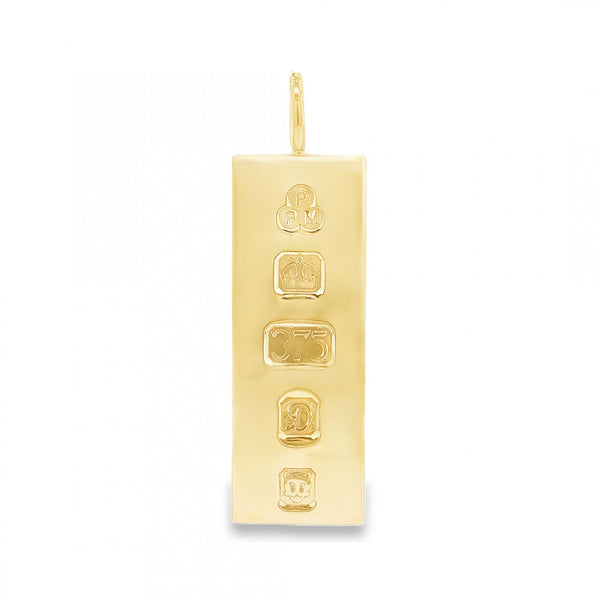 9ct Yellow Gold Plain Ingot Pendant - 15x42x4mm - 31.1g