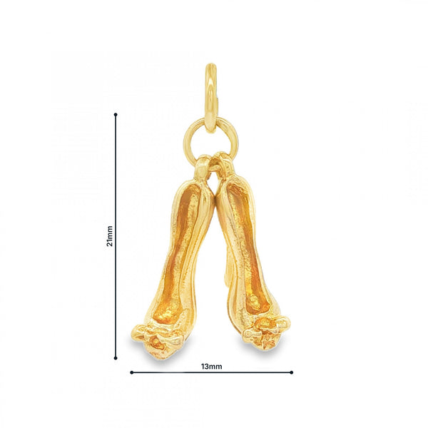 9ct Yellow Gold Double Stiletto Charm - 13x21x8mm - 2.3g