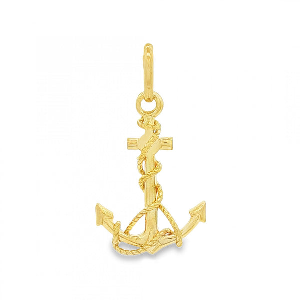 9ct Yellow Gold Anchor Pendant - 14x20x3mm - 1.5g
