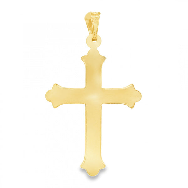 9ct Yellow & White Gold Crucifix Pendant - 26x39x6mm - 2.3g