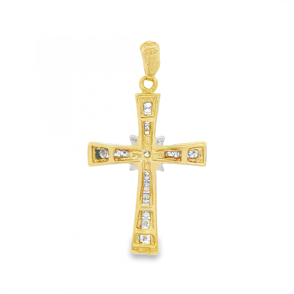 9ct Yellow Gold Diamond Cross Pendant - 14x22x3mm - 0.17ct