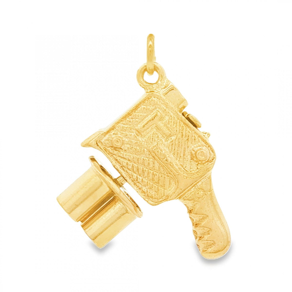 9ct Yellow Gold Cinema Camera Charm - 18x20x9mm - 5.4g