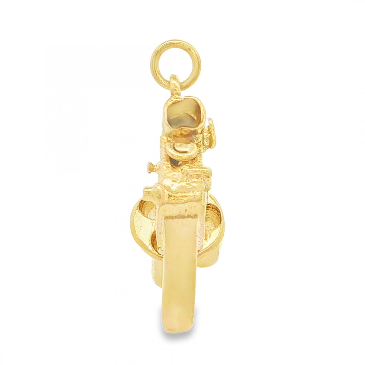 9ct Yellow Gold Cinema Camera Charm - 18x20x9mm - 5.4g