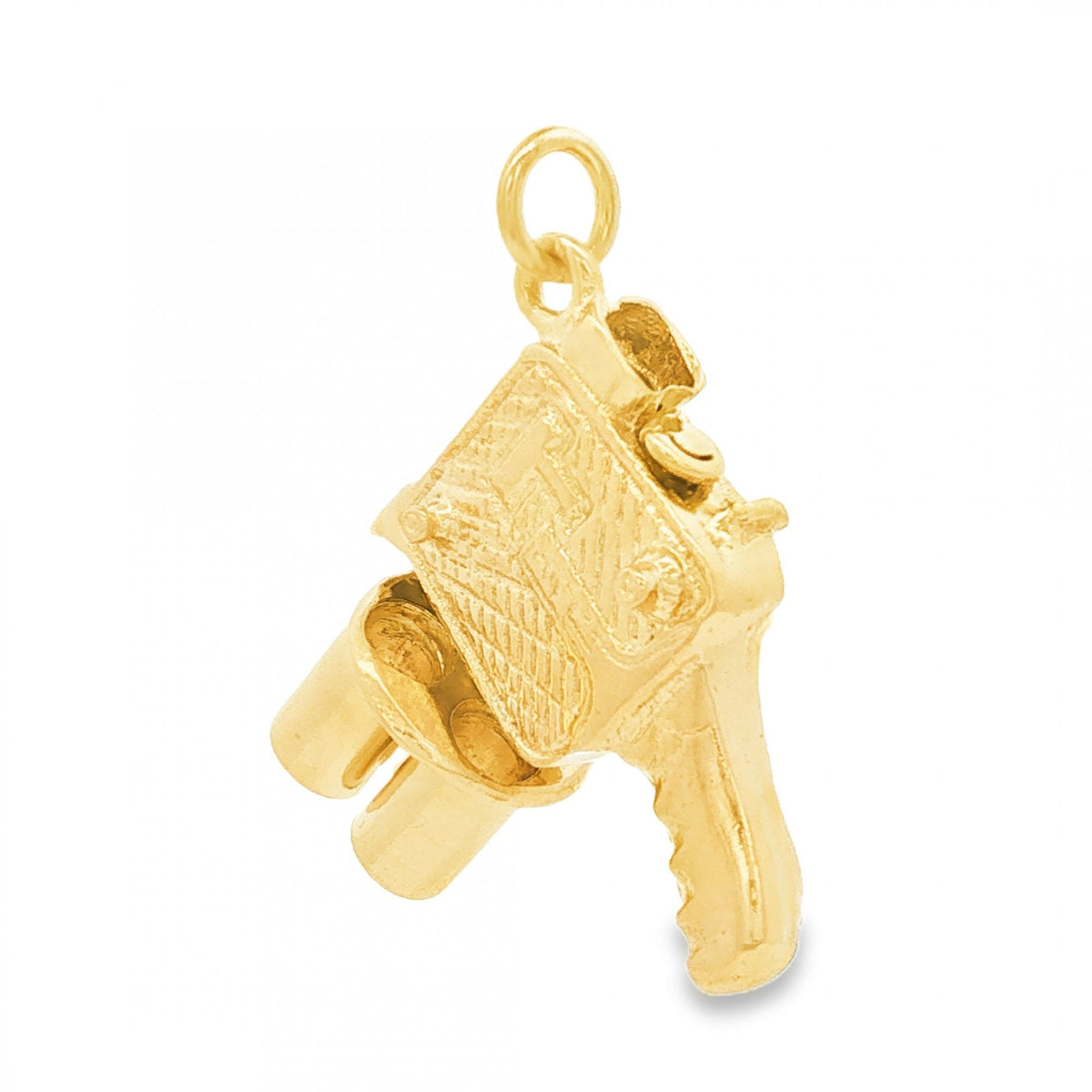 9ct Yellow Gold Cinema Camera Charm - 18x20x9mm - 5.4g