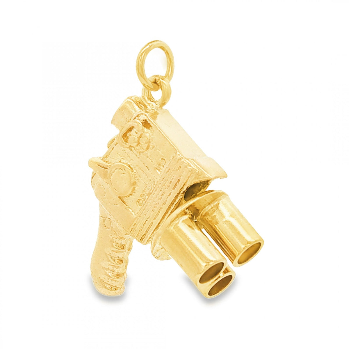 9ct Yellow Gold Cinema Camera Charm - 18x20x9mm - 5.4g