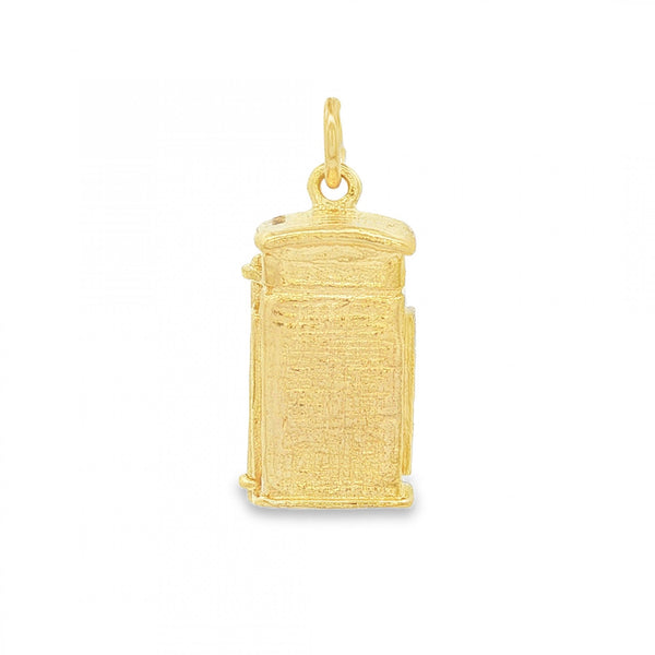 9ct Yellow Gold Telephone Box Pendant - 10x19x8mm - 4.2g