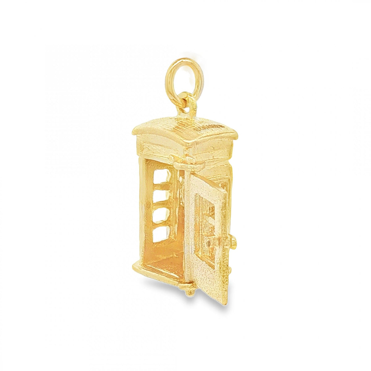 9ct Yellow Gold Telephone Box Pendant - 10x19x8mm - 4.2g