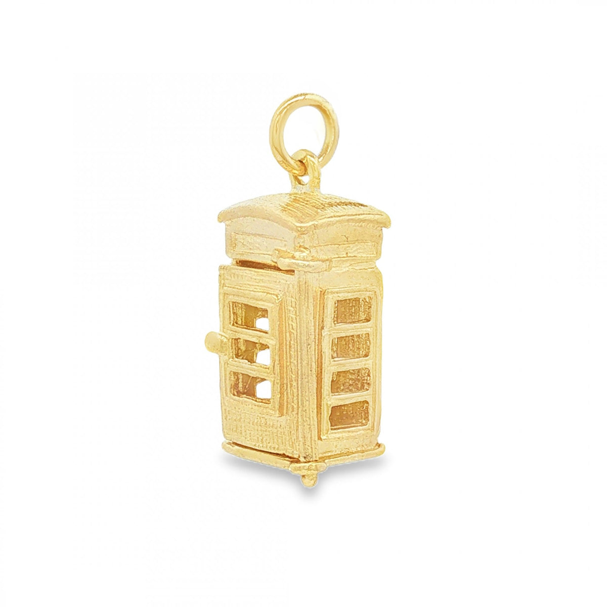 9ct Yellow Gold Telephone Box Pendant - 10x19x8mm - 4.2g