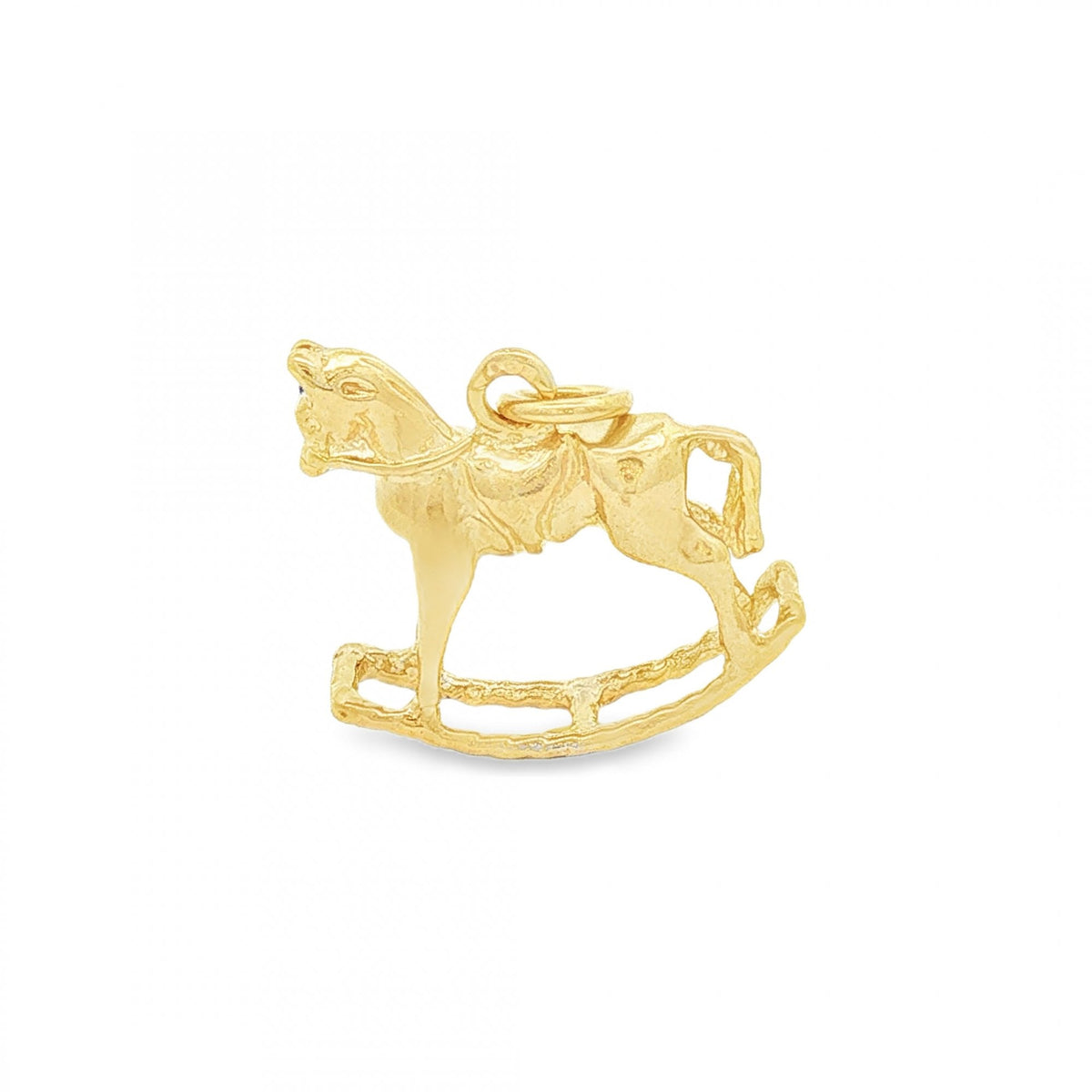 9ct Yellow Gold Rocking Horse Charm - 18x16x5mm - 2.9g