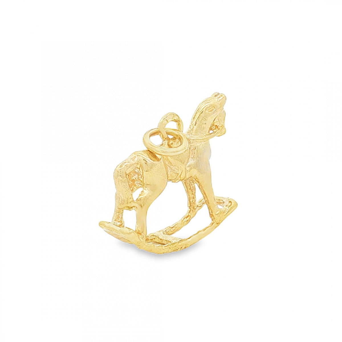 9ct Yellow Gold Rocking Horse Charm - 18x16x5mm - 2.9g