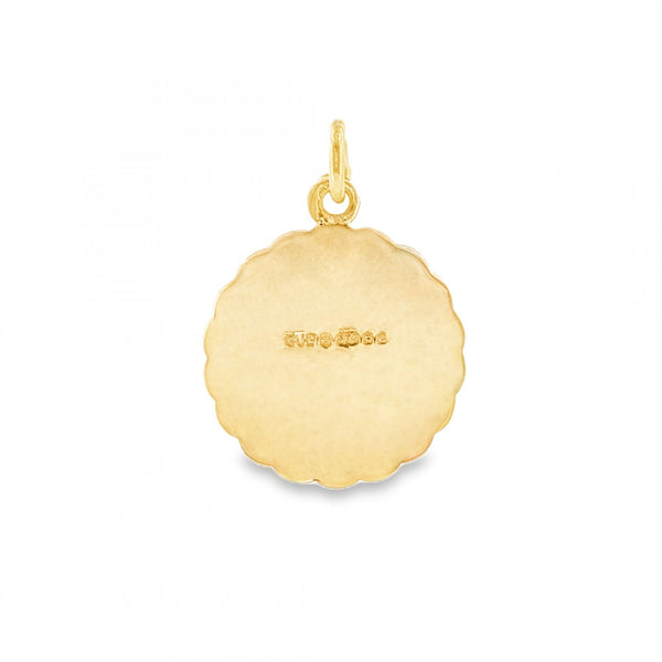 9ct Yellow Gold Round St. Christopher Pendant - 15x18x1mm - 1.4g