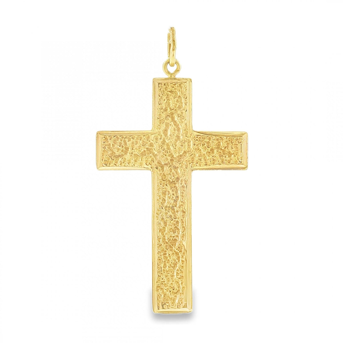 9ct Yellow Gold Patterned Cross Pendant - 26x43x0.5mm - 3.0g