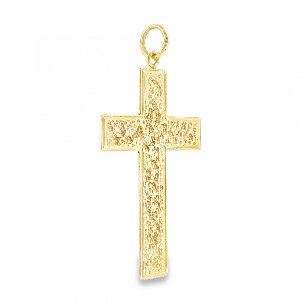 9ct Yellow Gold Patterned Cross Pendant - 26x43x0.5mm - 3.0g