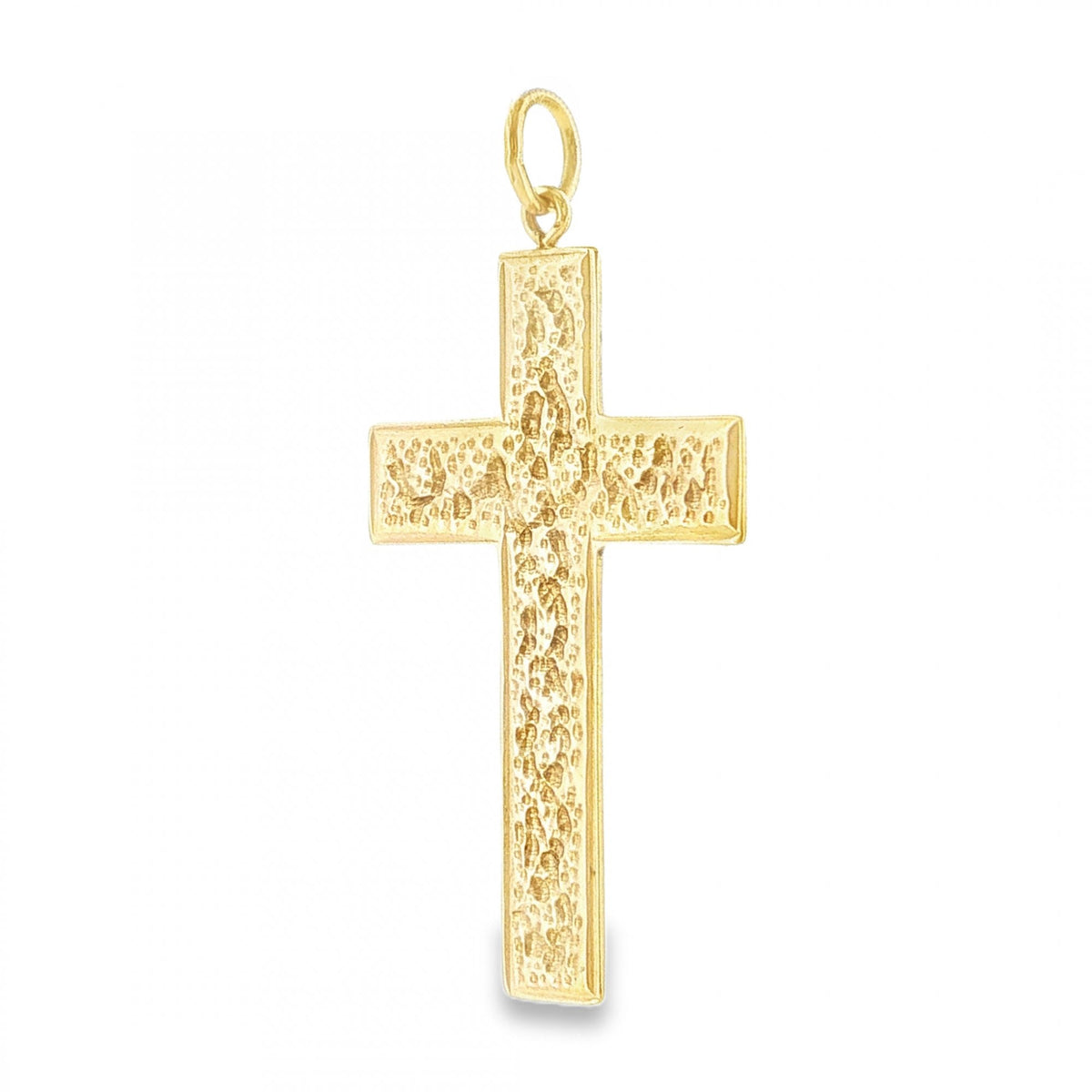 9ct Yellow Gold Patterned Cross Pendant - 26x43x0.5mm - 3.0g