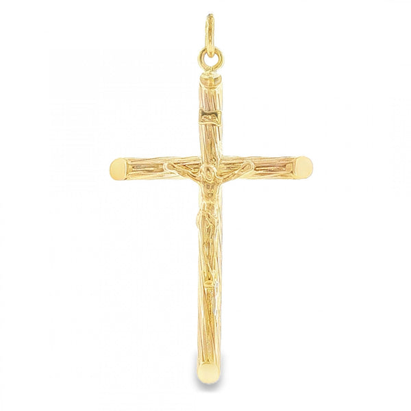 9ct Yellow Gold Hollow Crucifix Pendant - 26x44x4.5mm - 2.7g