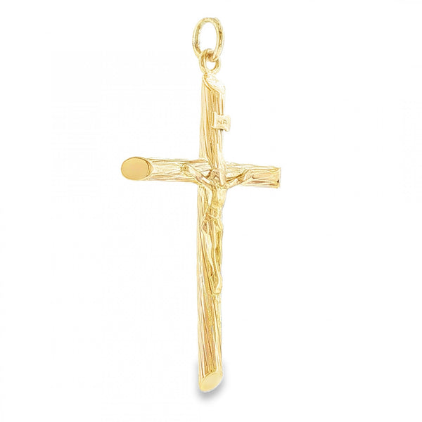 9ct Yellow Gold Hollow Crucifix Pendant - 26x44x4.5mm - 2.7g