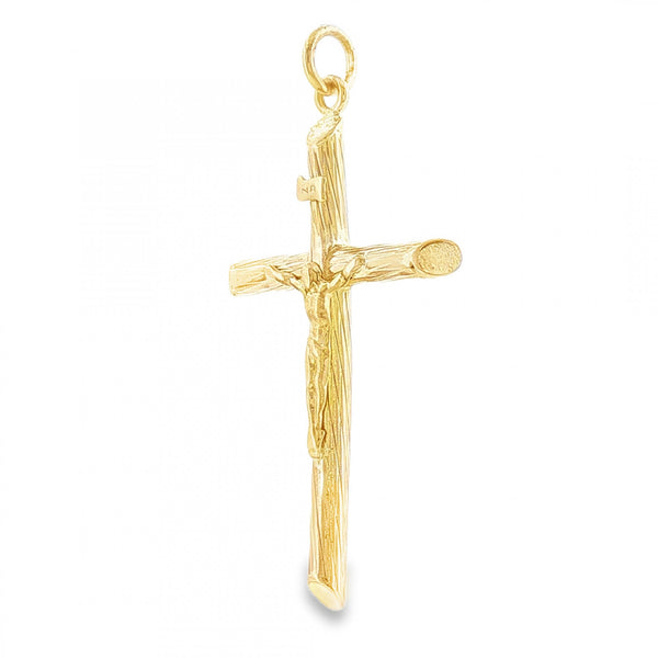 9ct Yellow Gold Hollow Crucifix Pendant - 26x44x4.5mm - 2.7g