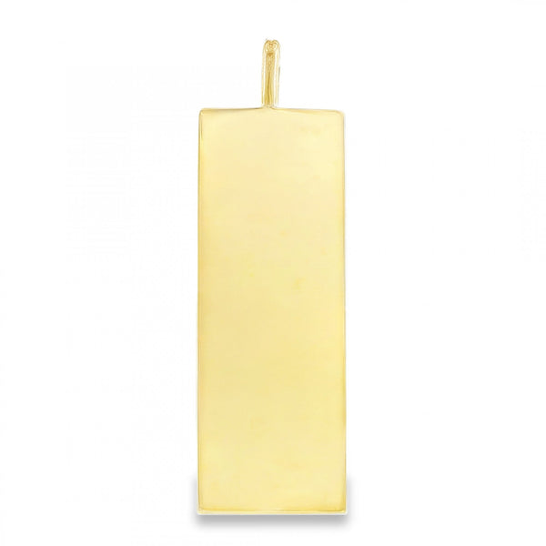 9ct Yellow Gold Heavy Flat Ingot Pendant - 19x60x3mm - 30.8g