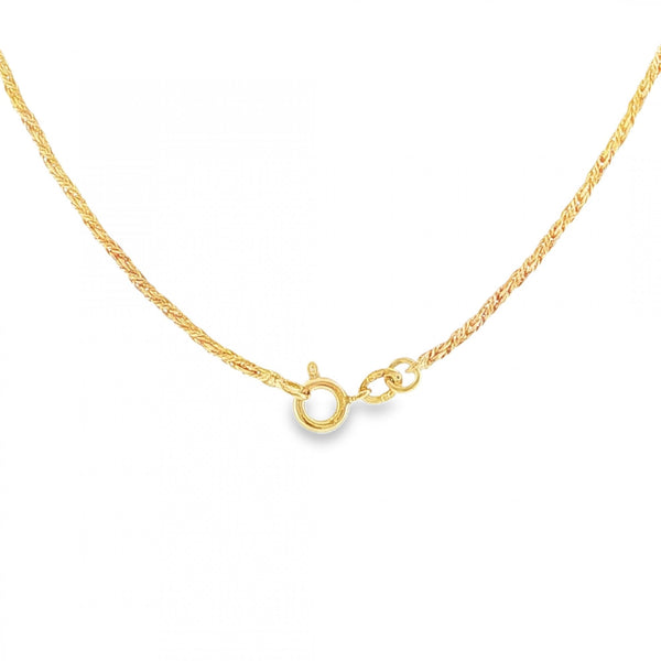 18ct Yellow Gold Ruby & Diamond Necklet - 15" - 0.24ct
