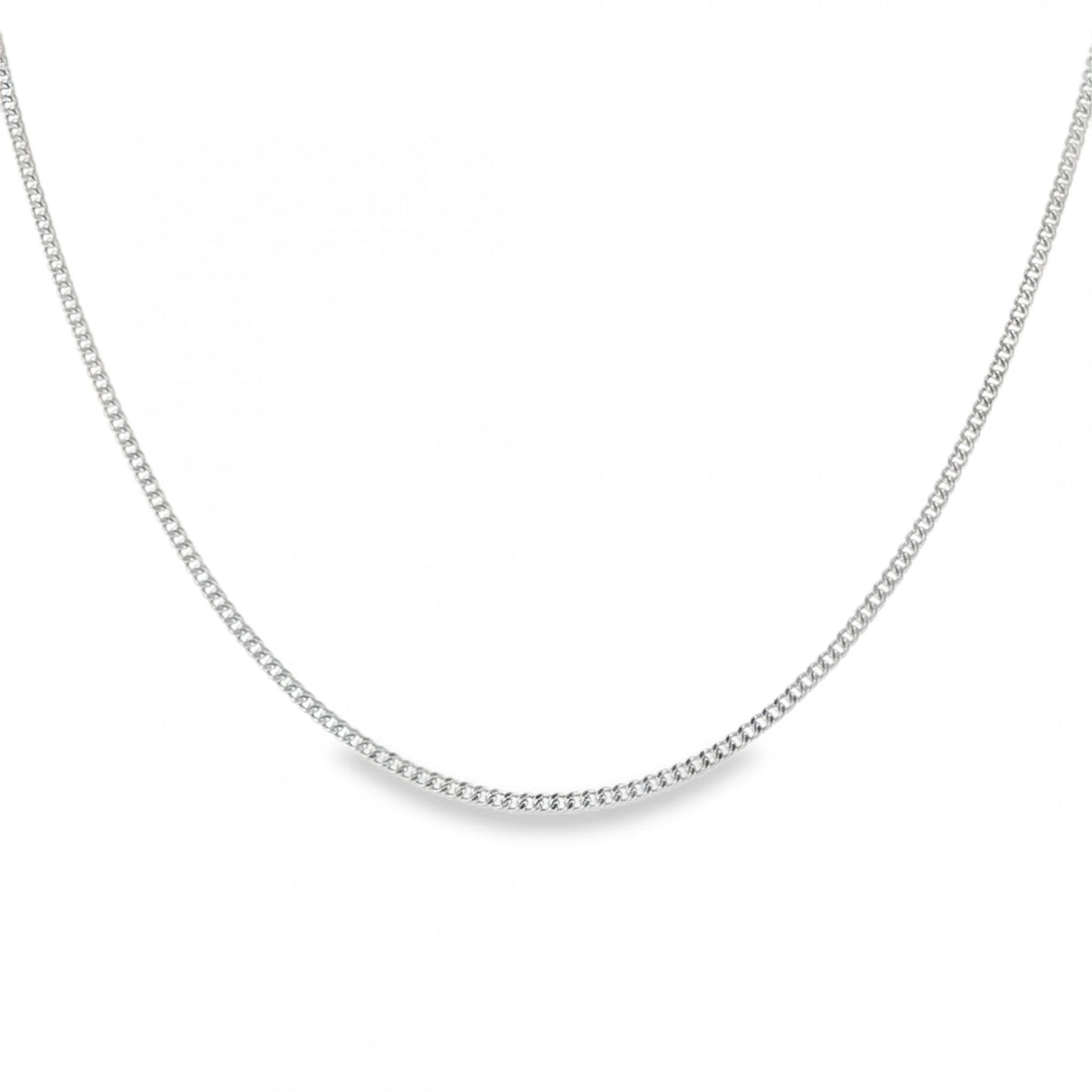 950 Platinum Fine Closed Curb Chain - 18" - 5.2g