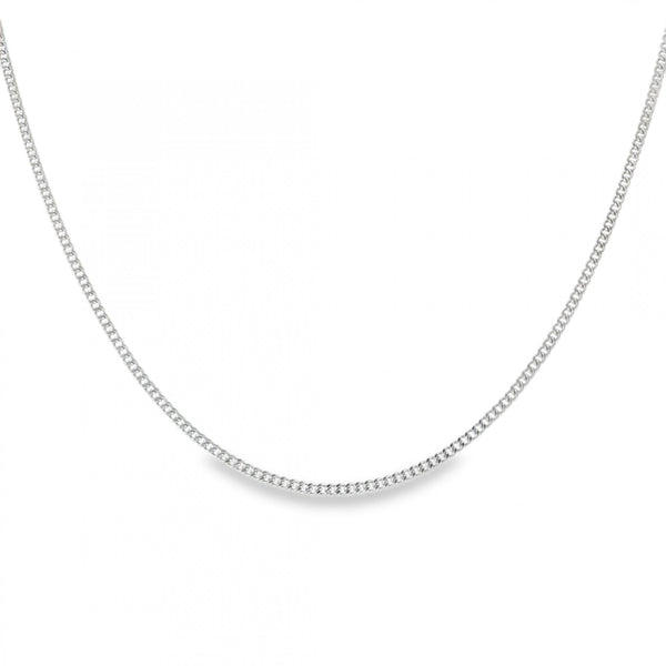 950 Platinum Fine Closed Curb Chain - 18" - 5.2g