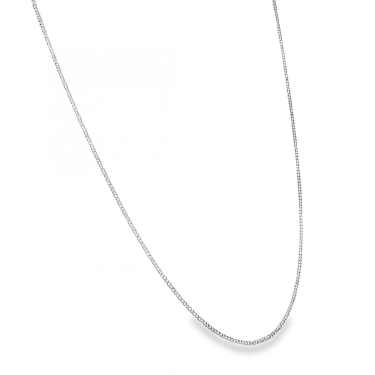 950 Platinum Fine Closed Curb Chain - 18" - 5.2g