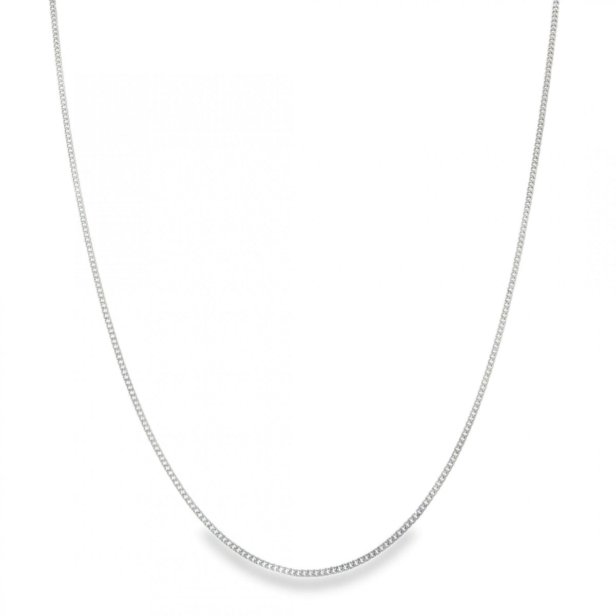 950 Platinum Fine Closed Curb Chain - 18" - 5.2g