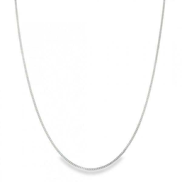 950 Platinum Fine Closed Curb Chain - 18" - 5.2g