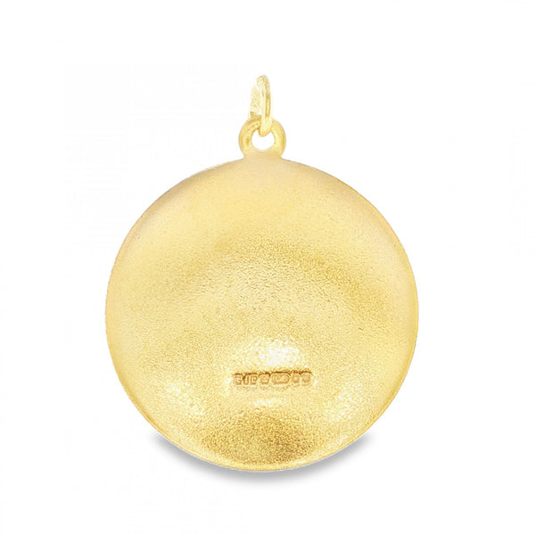 9ct Yellow Gold Round St. Christopher Disk Pendant - 24x27x1mm
