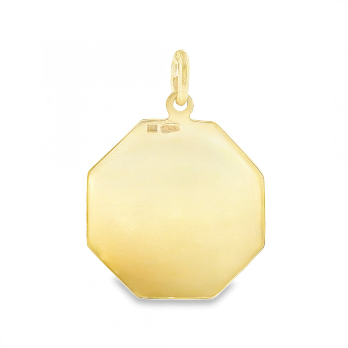9ct Yellow Gold Octagonal St. Christopher Pendant - 21x24x1.5mm