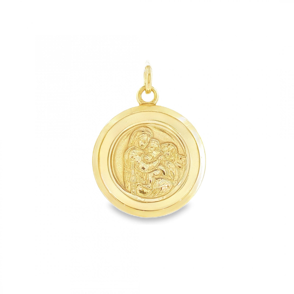 9ct Yellow Gold Round St. Christopher Pendant - 18x21x2mm - 4.4g