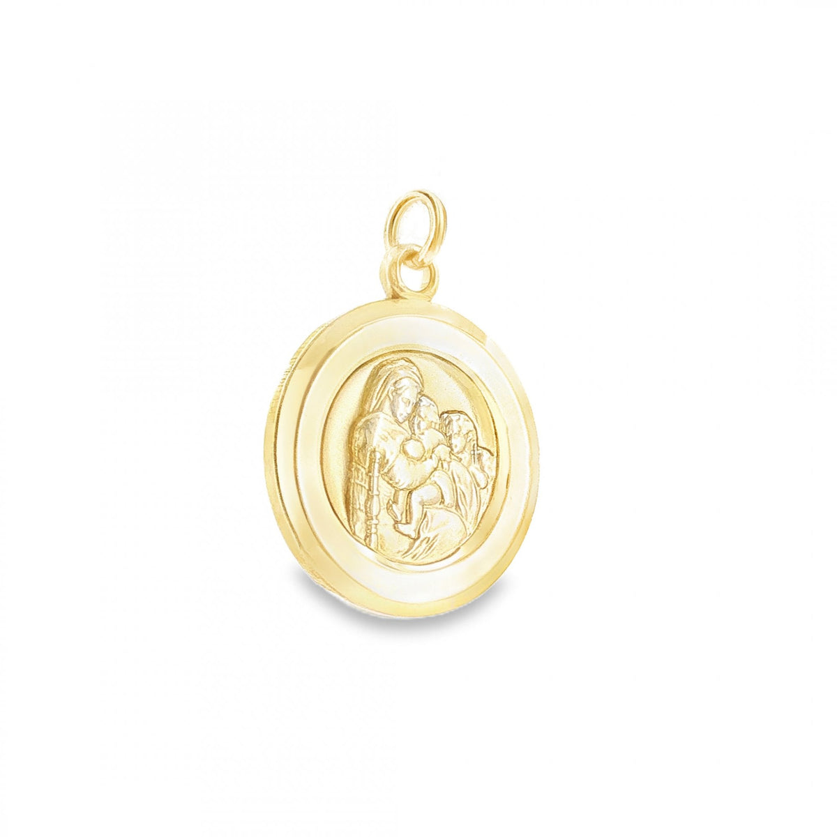9ct Yellow Gold Round St. Christopher Pendant - 18x21x2mm - 4.4g