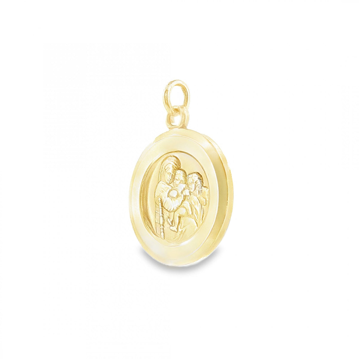 9ct Yellow Gold Round St. Christopher Pendant - 18x21x2mm - 4.4g