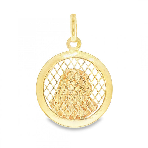9ct Yellow Gold Madonna Disk Pendant - 22x26x1.5mm - 2.2g