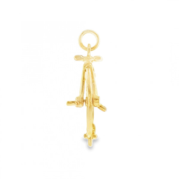 9ct Yellow Gold Penny Farthing Charm - 17x22x9mm - 1.7g