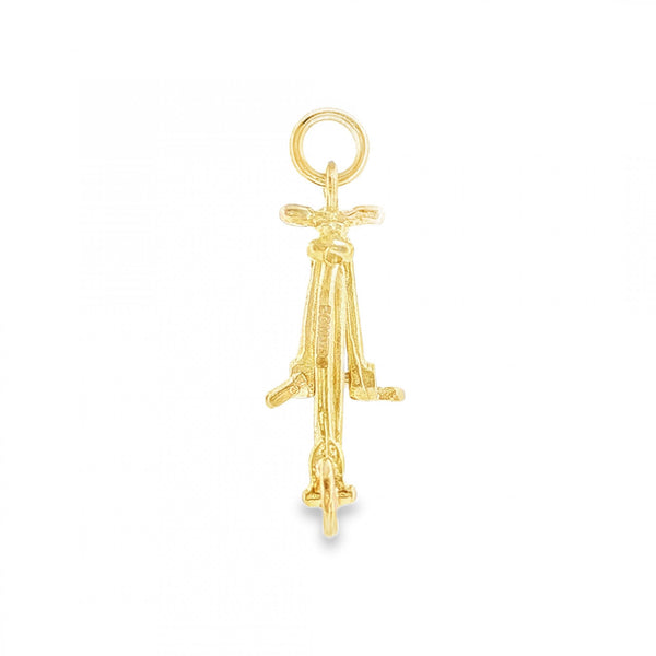 9ct Yellow Gold Penny Farthing Charm - 17x22x9mm - 1.7g