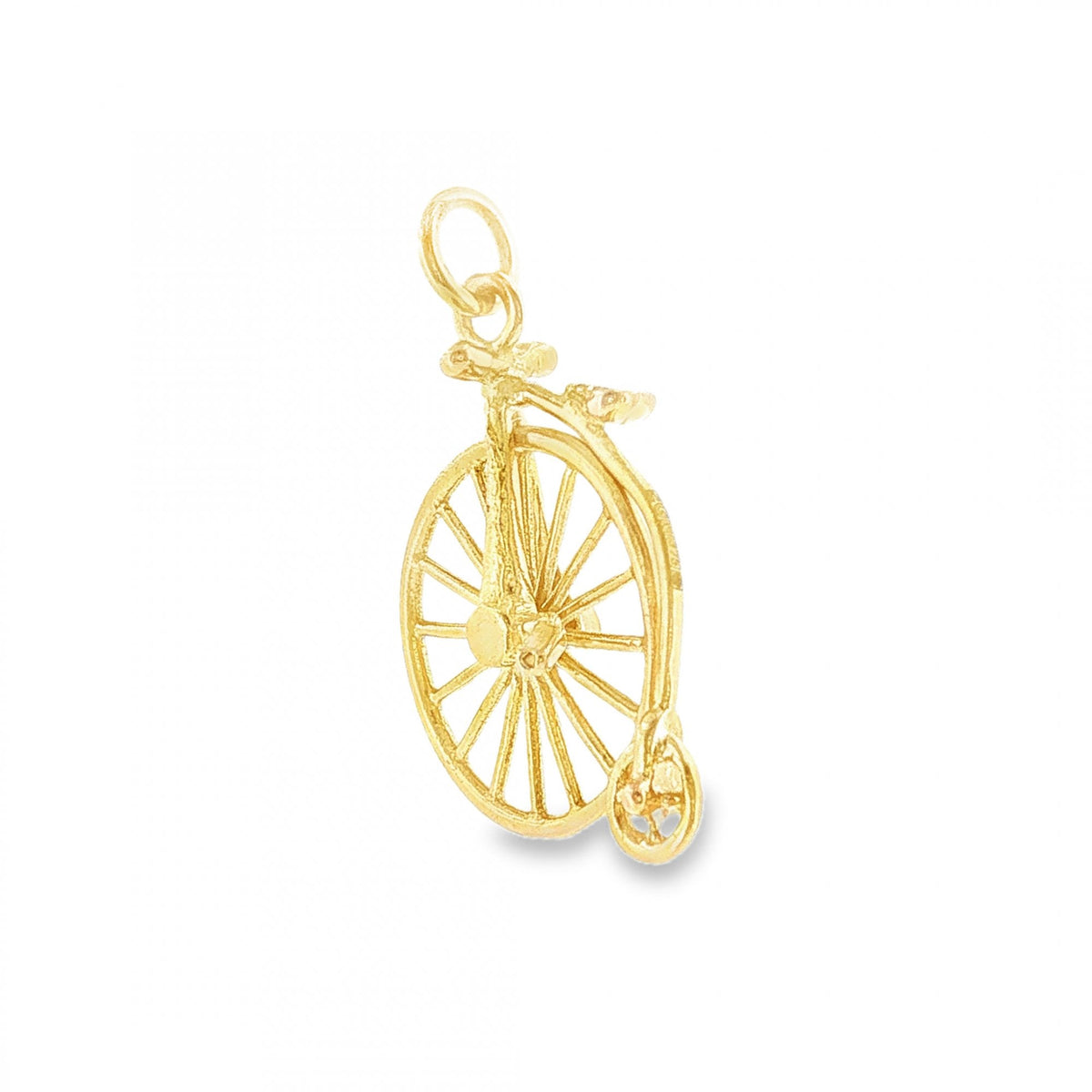 9ct Yellow Gold Penny Farthing Charm - 17x22x9mm - 1.7g