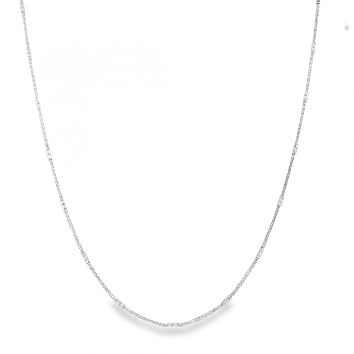 950 Platinum 1mm Spiga & Diamond-Cut Bead Chain - 20" - 4.6g