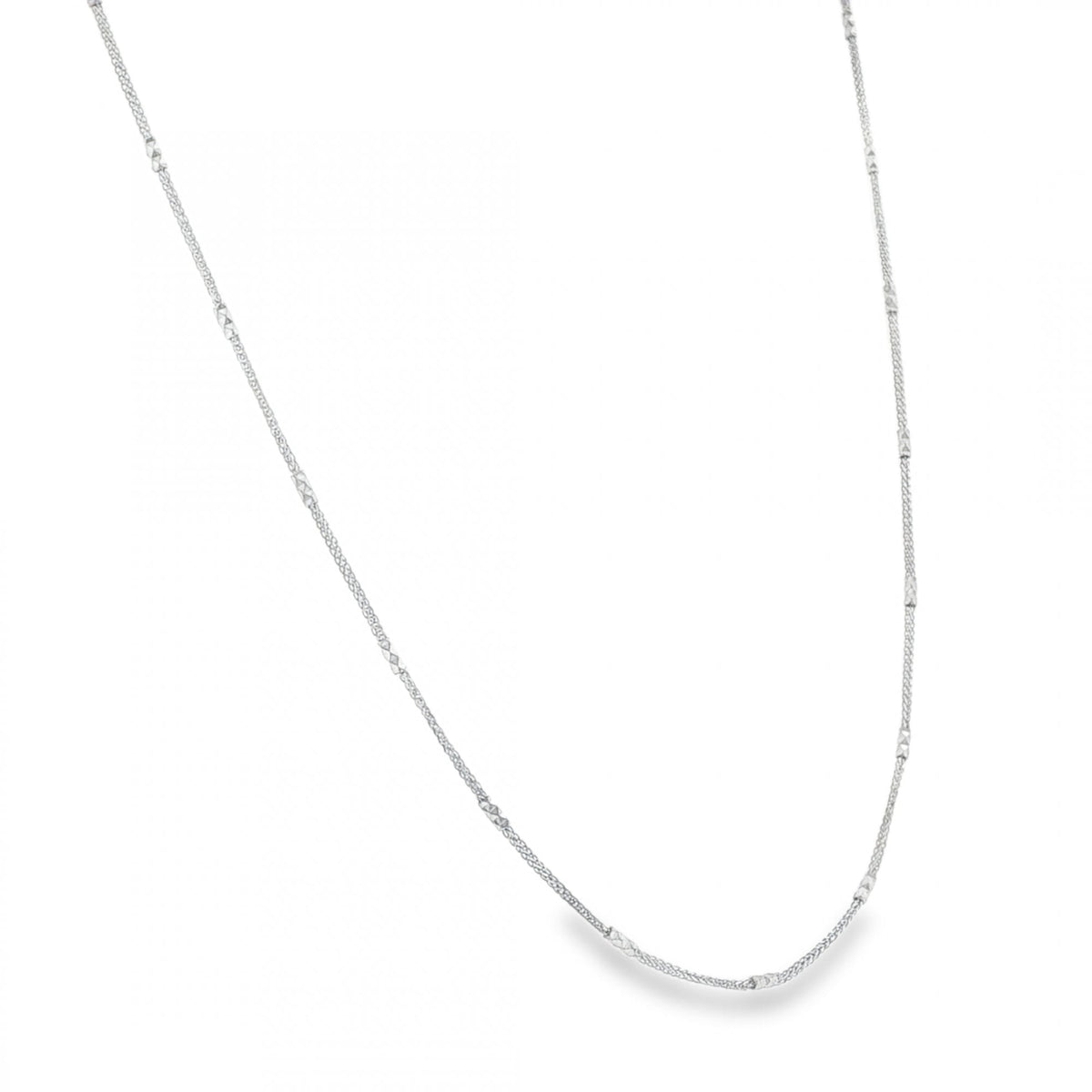 950 Platinum 1mm Spiga & Diamond-Cut Bead Chain - 20" - 4.6g