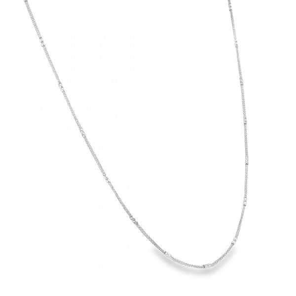 950 Platinum 1mm Spiga & Diamond-Cut Bead Chain - 20" - 4.6g