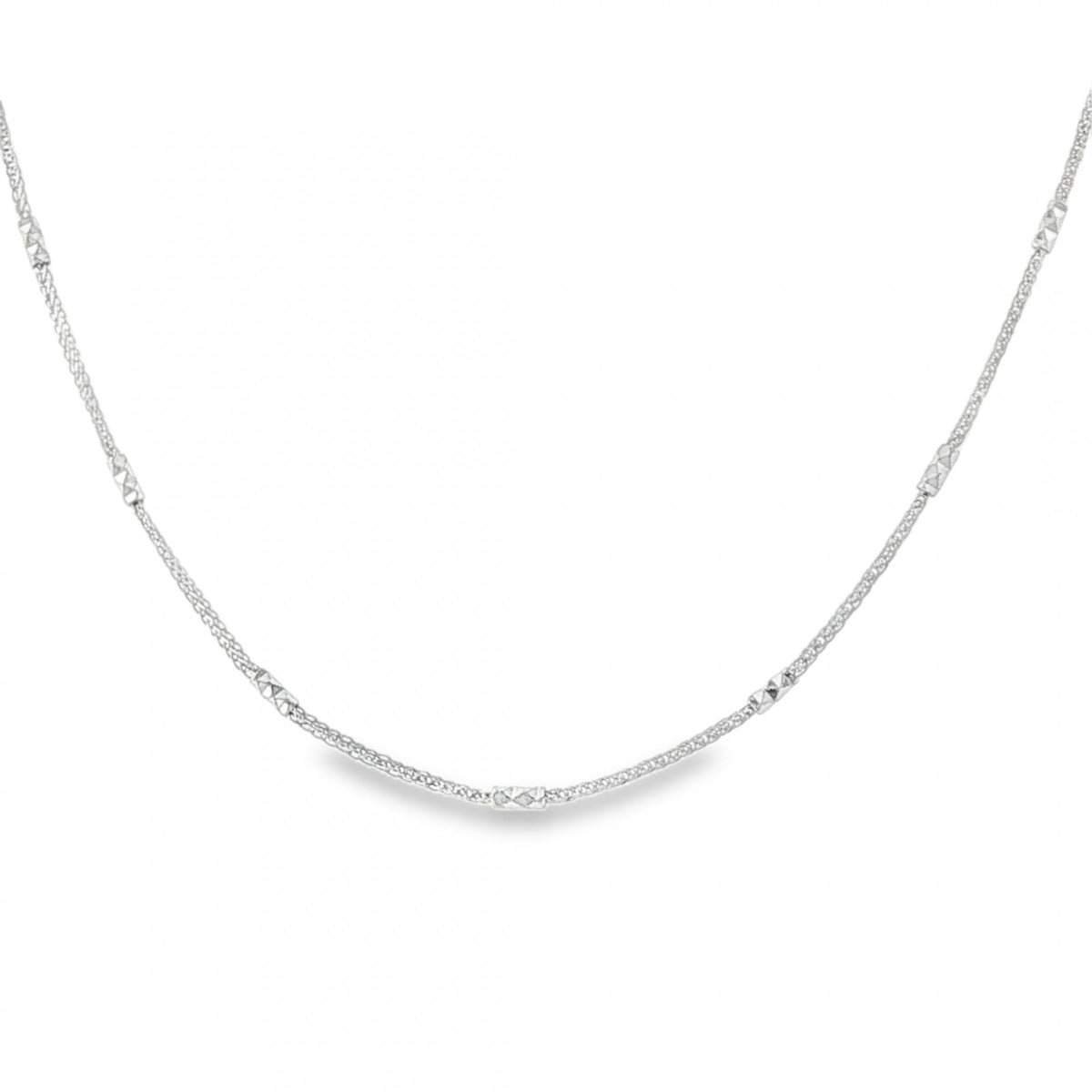 950 Platinum 1mm Spiga & Diamond-Cut Bead Chain - 20" - 4.6g
