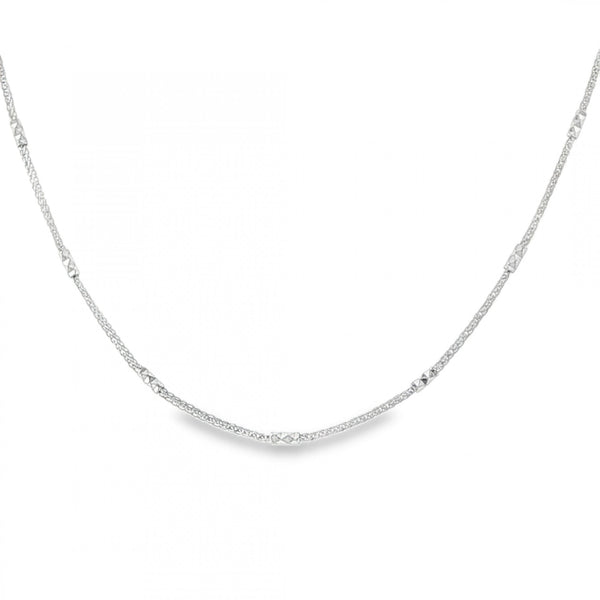 950 Platinum 1mm Spiga & Diamond-Cut Bead Chain - 20" - 4.6g