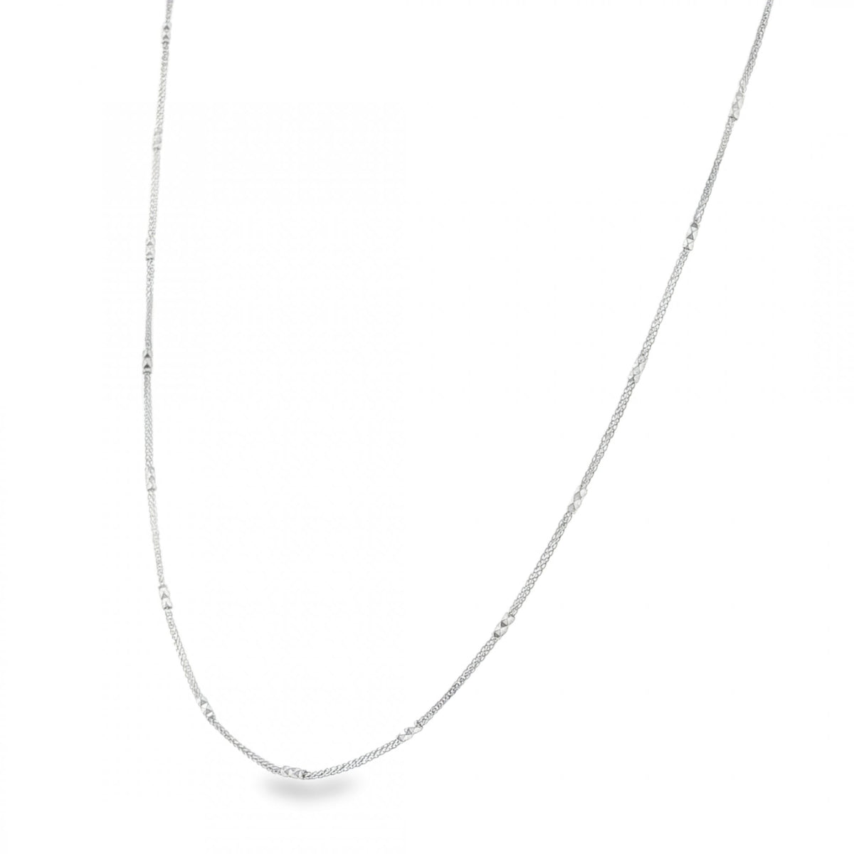 950 Platinum 1mm Spiga & Diamond-Cut Bead Chain - 20" - 4.6g