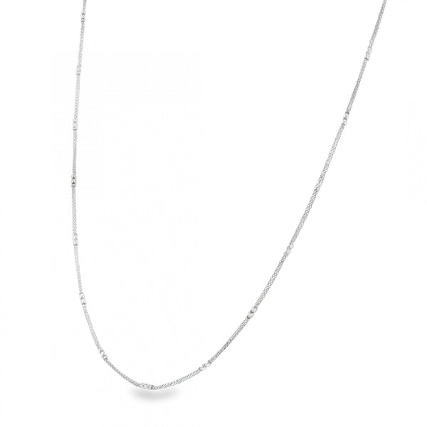 950 Platinum 1mm Spiga & Diamond-Cut Bead Chain - 20" - 4.6g