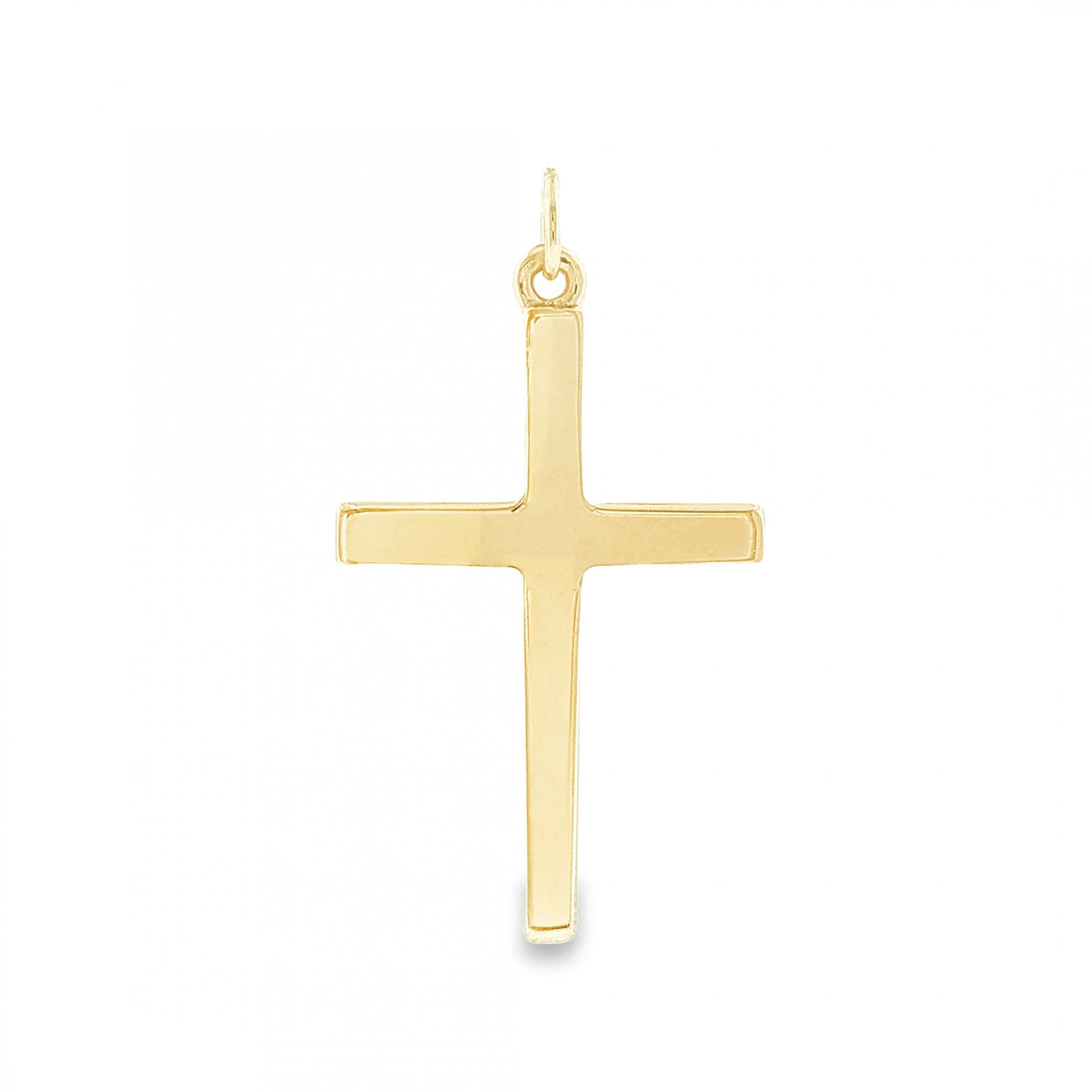 9ct Yellow Gold Plain Block Cross Pendant - 27x44x3mm - 7.8g